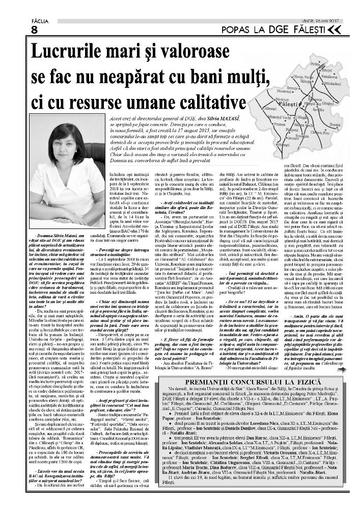 DGE Falesti ziarul Faclia page 001